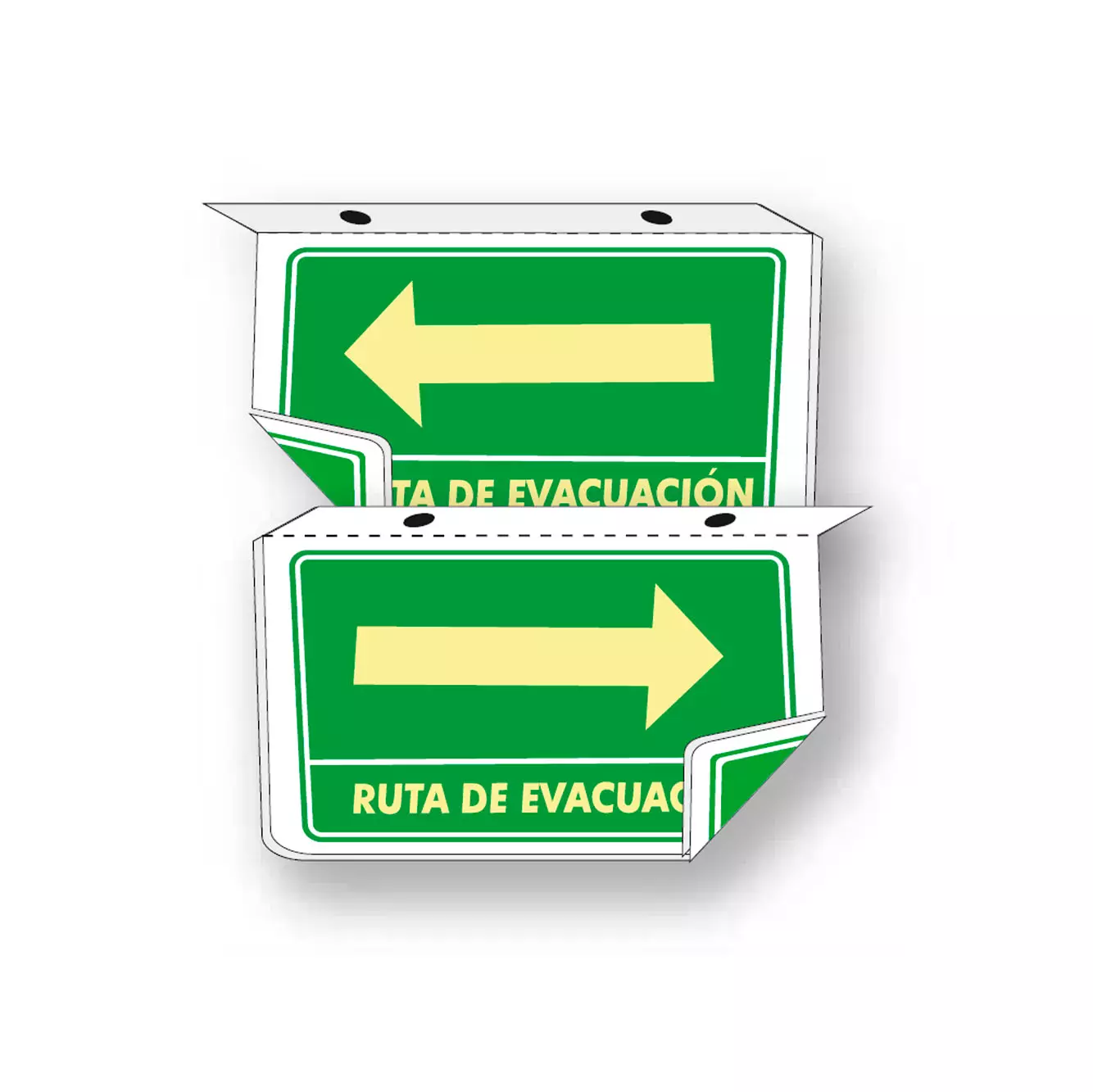 señalamiento ruta de evacuación tipo plafón S00133-08